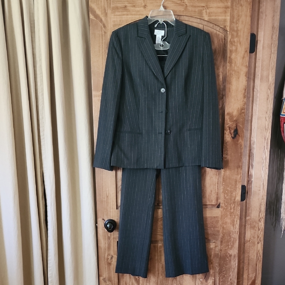 LOFT Charcoal Pinstripe Blazer